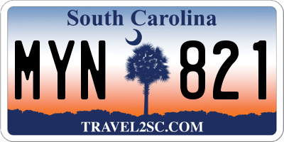 SC license plate MYN821