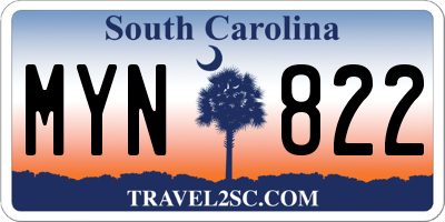 SC license plate MYN822