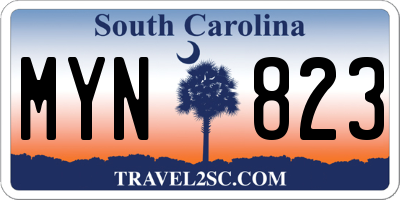 SC license plate MYN823