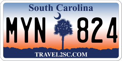 SC license plate MYN824