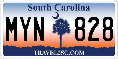 SC license plate MYN828