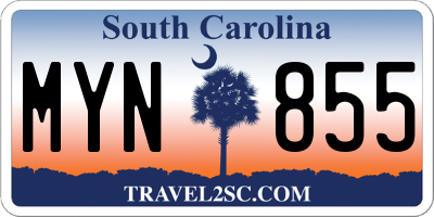 SC license plate MYN855