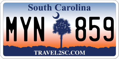 SC license plate MYN859