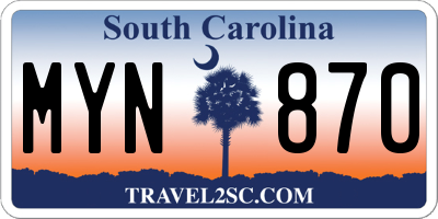 SC license plate MYN870