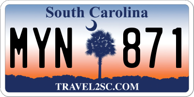 SC license plate MYN871