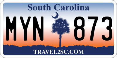 SC license plate MYN873