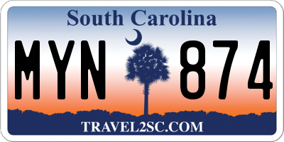SC license plate MYN874