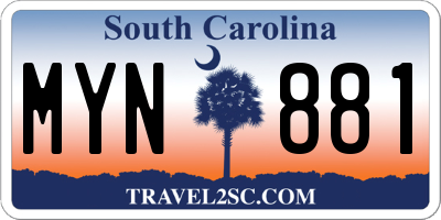 SC license plate MYN881