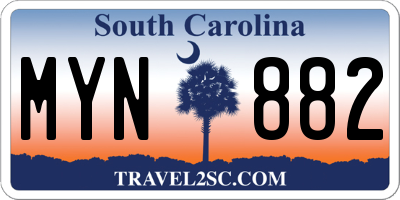 SC license plate MYN882