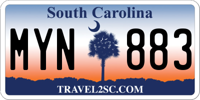 SC license plate MYN883