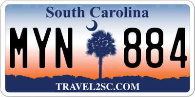 SC license plate MYN884