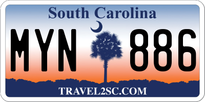 SC license plate MYN886