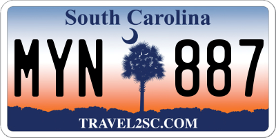 SC license plate MYN887