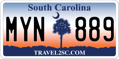 SC license plate MYN889