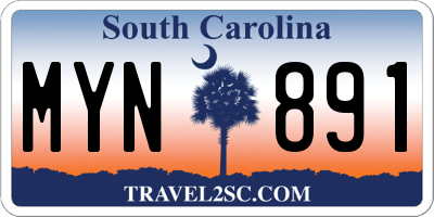 SC license plate MYN891