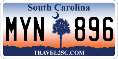 SC license plate MYN896