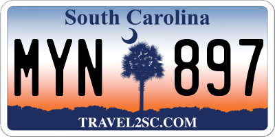 SC license plate MYN897