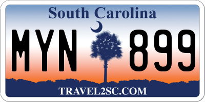 SC license plate MYN899