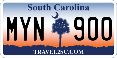SC license plate MYN900