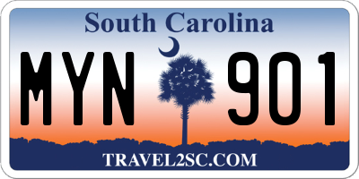 SC license plate MYN901