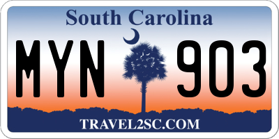 SC license plate MYN903