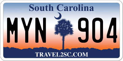 SC license plate MYN904