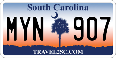 SC license plate MYN907