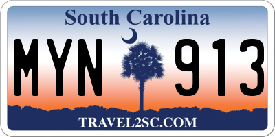 SC license plate MYN913