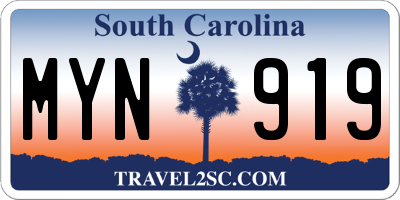 SC license plate MYN919