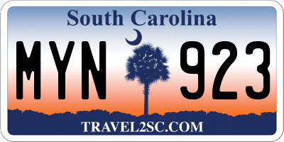 SC license plate MYN923