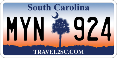 SC license plate MYN924
