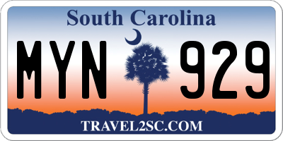 SC license plate MYN929