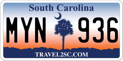 SC license plate MYN936
