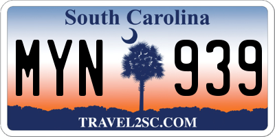 SC license plate MYN939