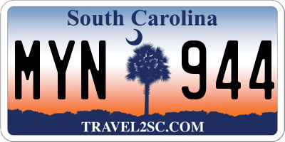 SC license plate MYN944