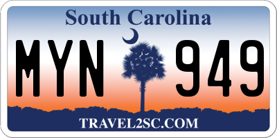 SC license plate MYN949