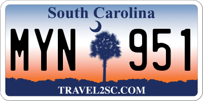 SC license plate MYN951