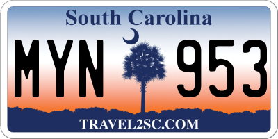 SC license plate MYN953