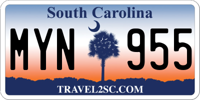 SC license plate MYN955