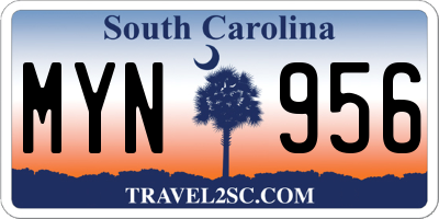 SC license plate MYN956