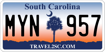 SC license plate MYN957