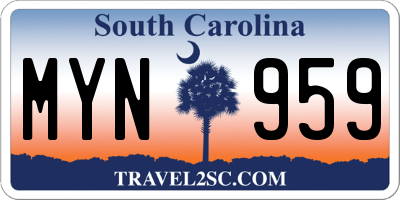 SC license plate MYN959