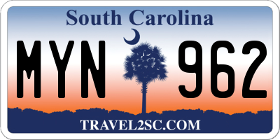 SC license plate MYN962