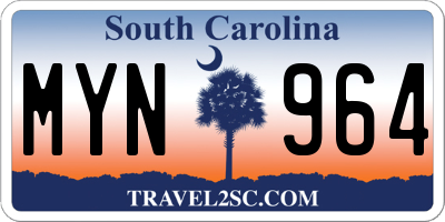 SC license plate MYN964