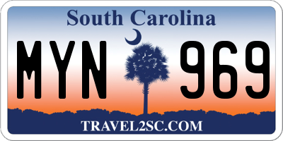 SC license plate MYN969