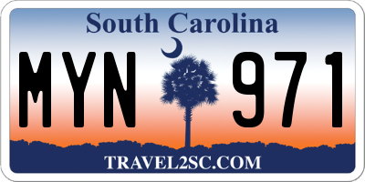 SC license plate MYN971