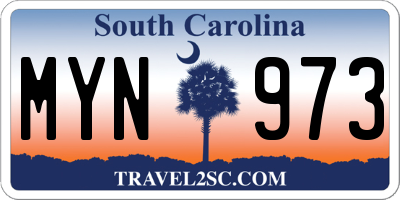 SC license plate MYN973