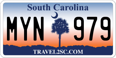 SC license plate MYN979