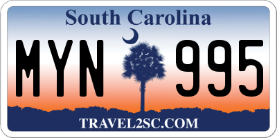 SC license plate MYN995
