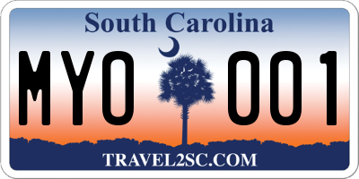 SC license plate MYO001